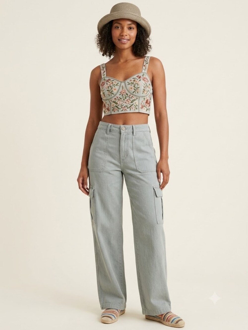 Chambray Cargo Denim Utility Downtown Girl Gorpcore Streetwear Super Soft